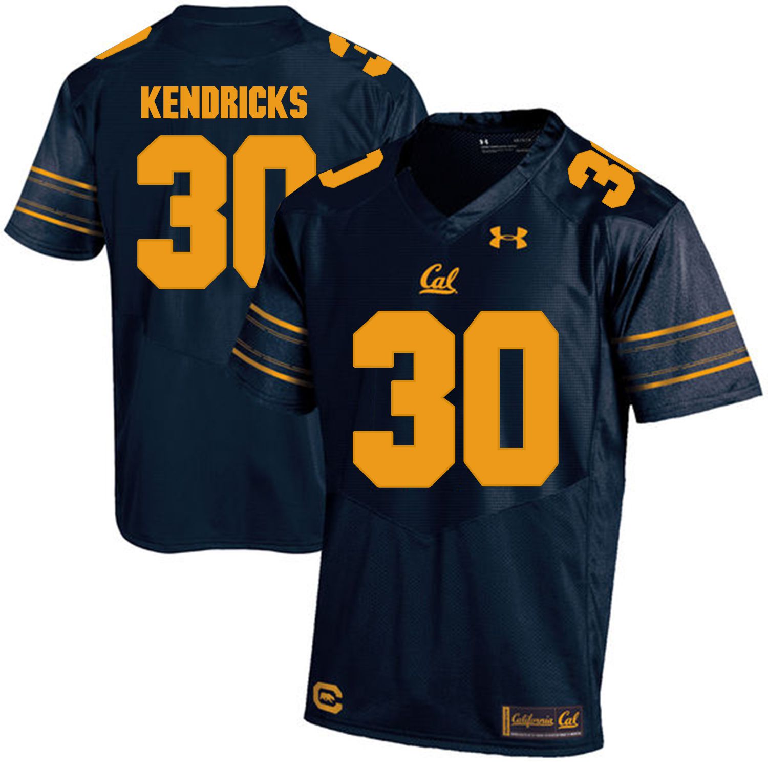 Men California Golden Bears 30 Mychal Kendricks Dark blue Customized NCAA Jerseys